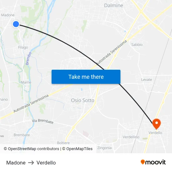 Madone to Verdello map