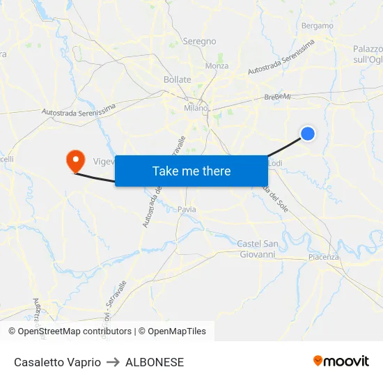Casaletto Vaprio to ALBONESE map