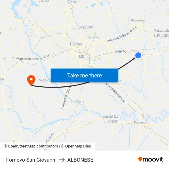 Fornovo San Giovanni to Albonese map