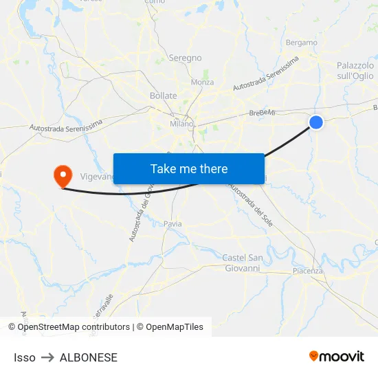 Isso to Albonese map