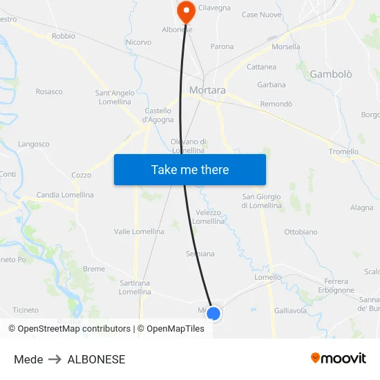 Mede to Albonese map