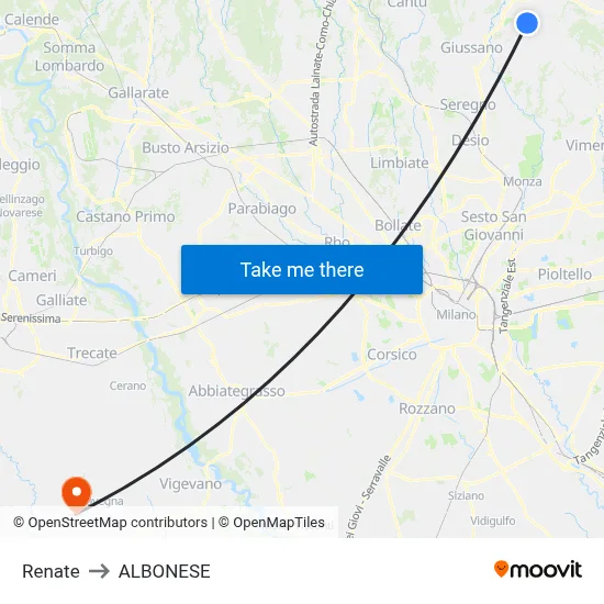 Renate to ALBONESE map