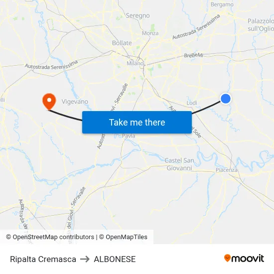 Ripalta Cremasca to Albonese map