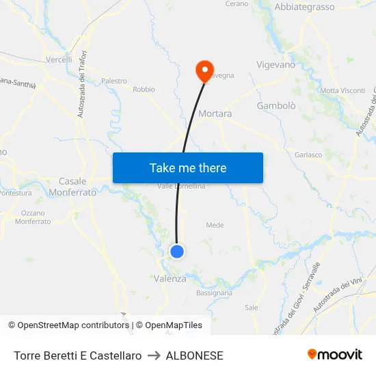 Torre Beretti e Castellaro to Albonese map