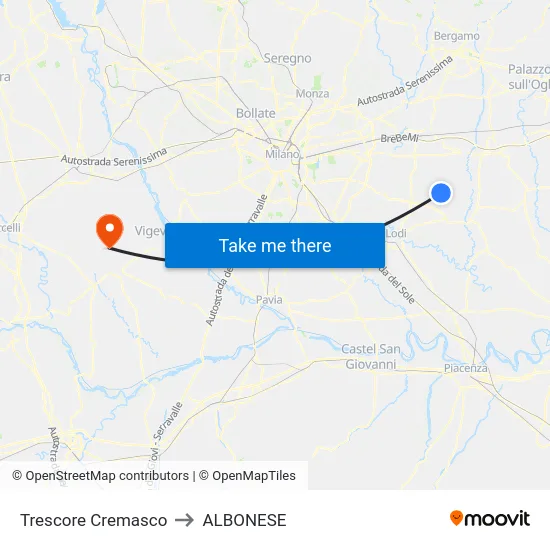 Trescore Cremasco to Albonese map