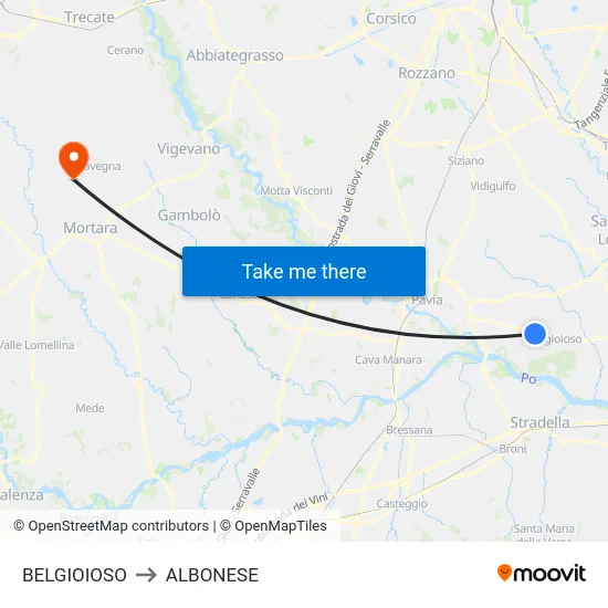 BELGIOIOSO to ALBONESE map