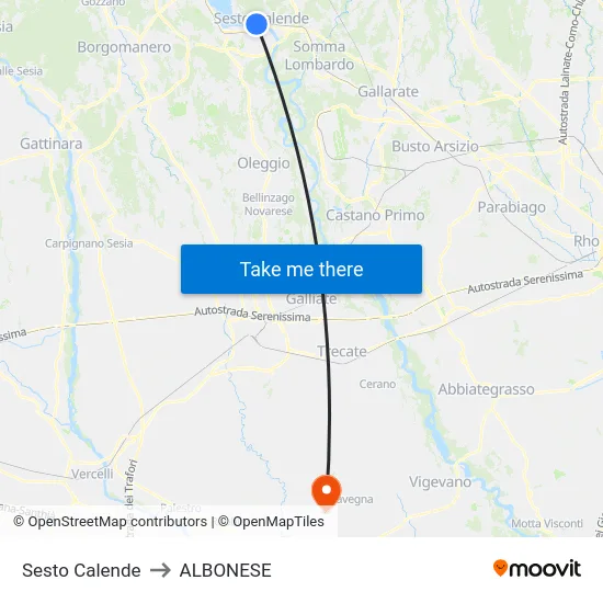 Sesto Calende to ALBONESE map