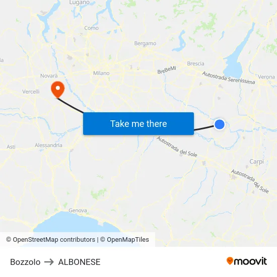 Bozzolo to ALBONESE map