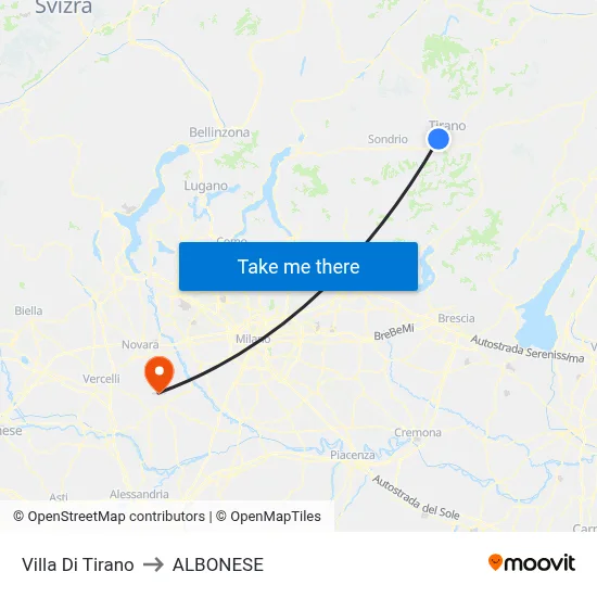 Villa Di Tirano to Albonese map