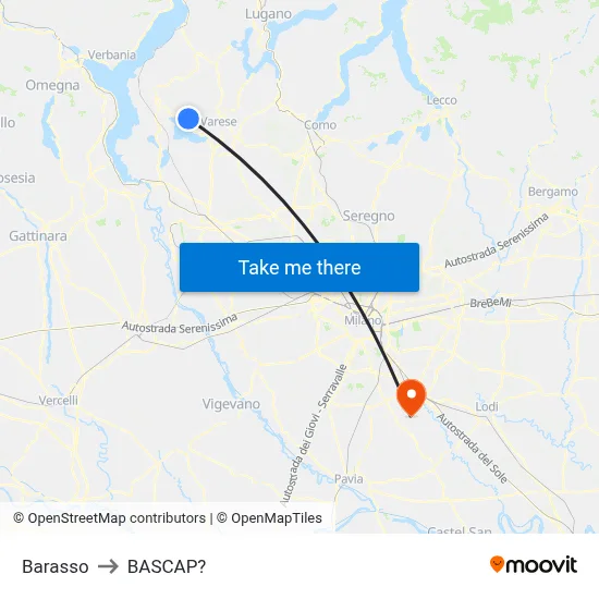 Barasso to Bascap map