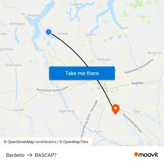 Bardello to Bascap map