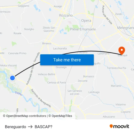 Bereguardo to BASCAP? map