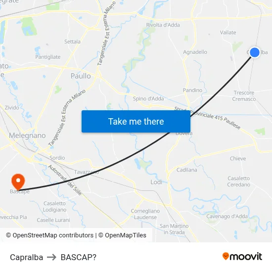 Capralba to Bascap map