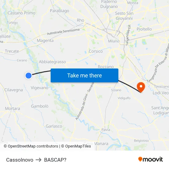Cassolnovo to Bascap map