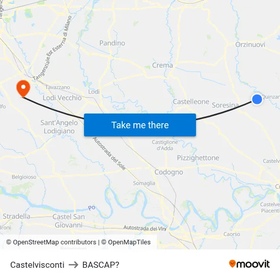 Castelvisconti to Bascap map