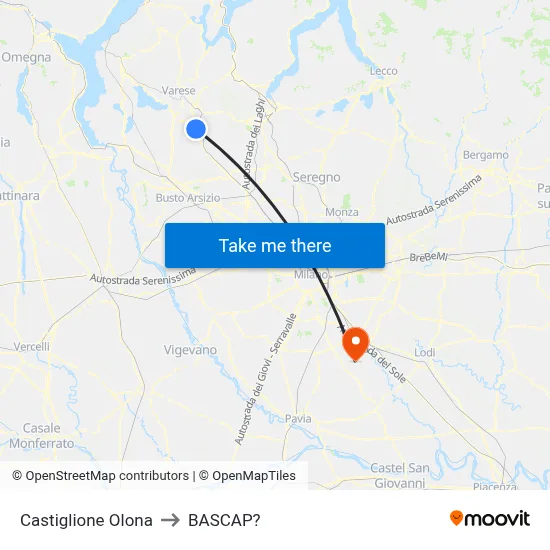 Castiglione Olona to Bascap map