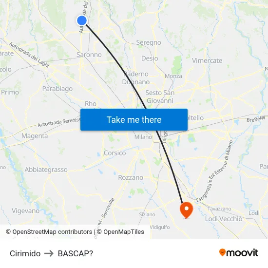 Cirimido to Bascap map