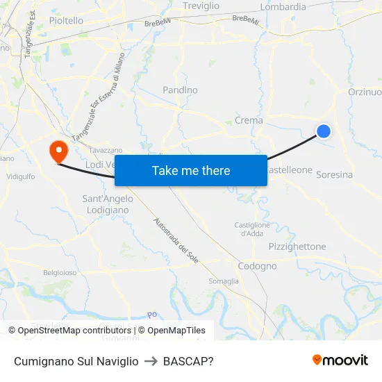 Cumignano Sul Naviglio to Bascap map