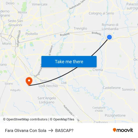Fara Olivana Con Sola to Bascap map