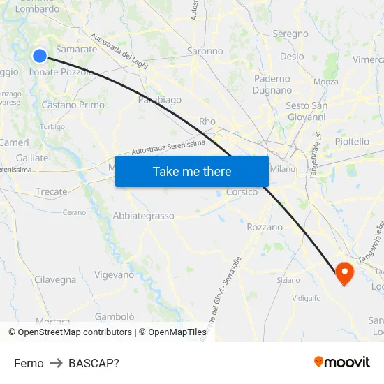 Ferno to Bascap map