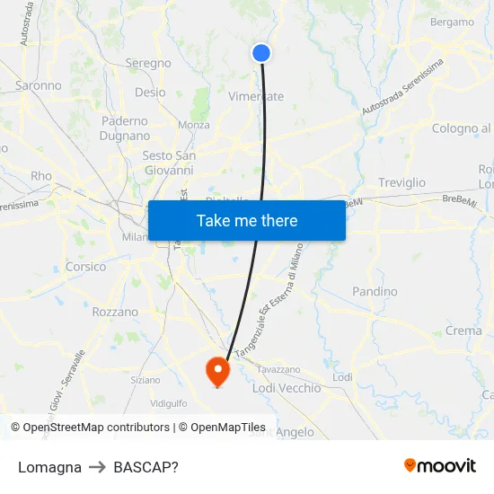 Lomagna to Bascap map