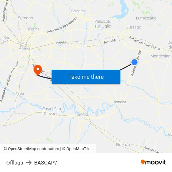 Offlaga to Bascap map