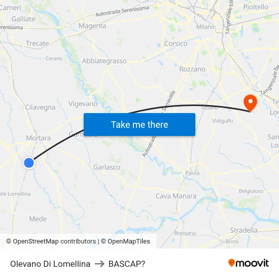 Olevano Di Lomellina to Bascap map