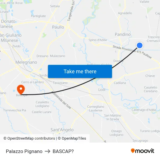 Palazzo Pignano to Bascap map