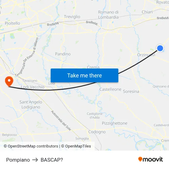 Pompiano to Bascap map