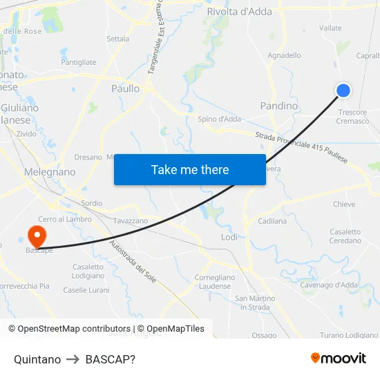 Quintano to Bascap map