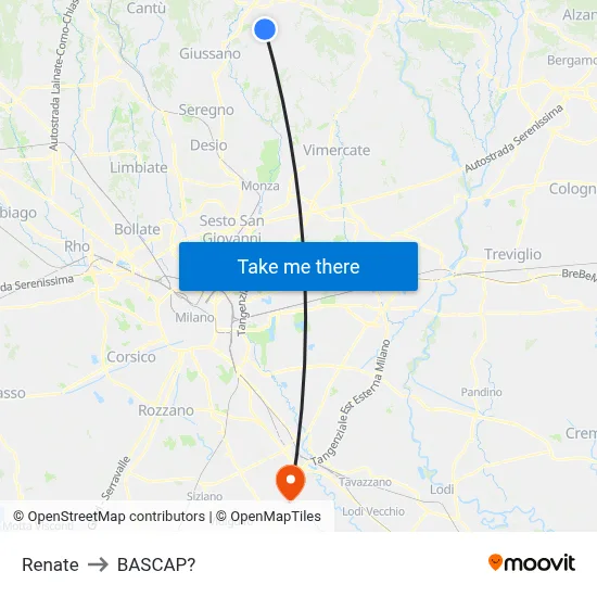 Renate to Bascap map