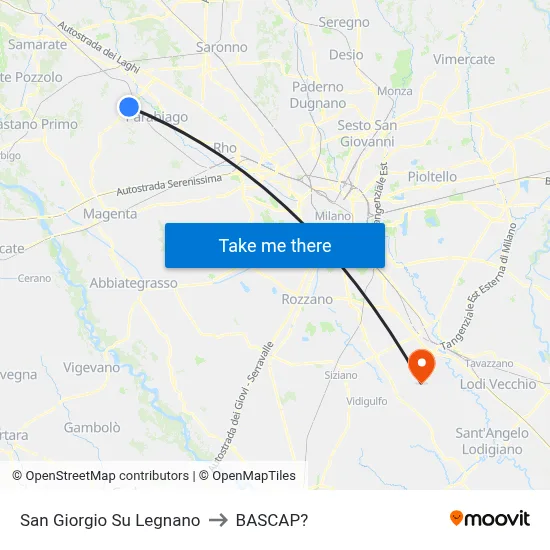 San Giorgio Su Legnano to Bascap map