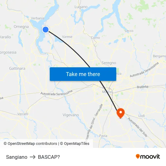 Sangiano to Bascap map