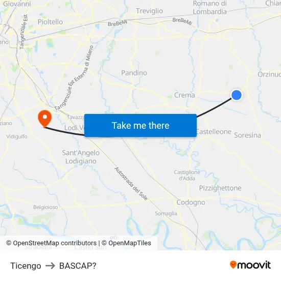 Ticengo to Bascap map