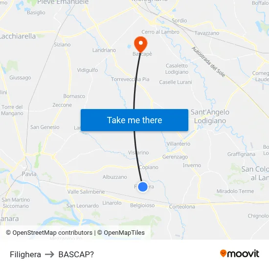 Filighera to Bascap map