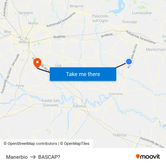 Manerbio to Bascap map