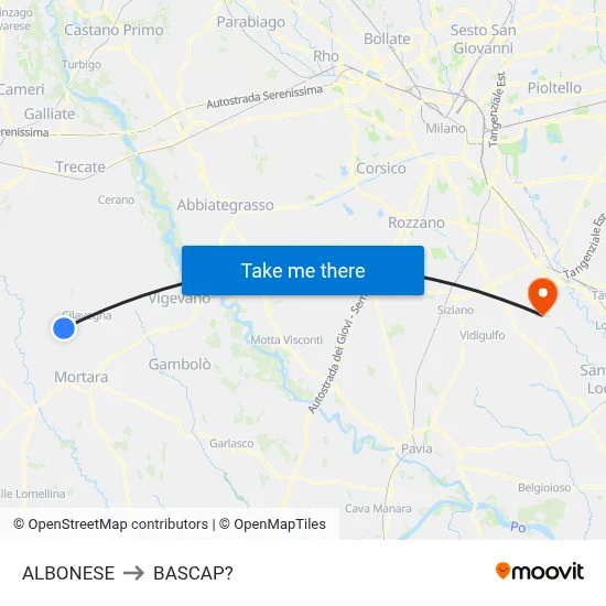 Albonese to Bascap map
