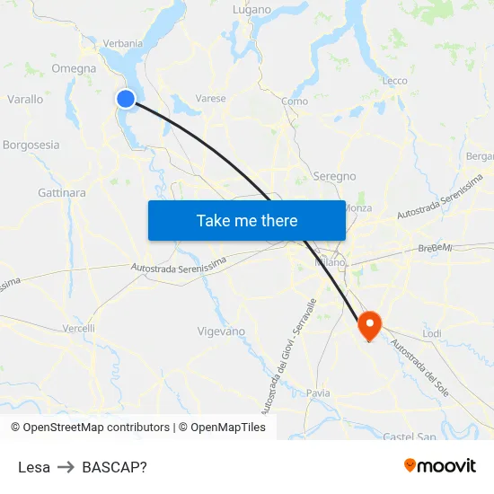Lesa to Bascap map