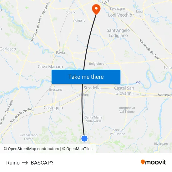Ruino to Bascap map