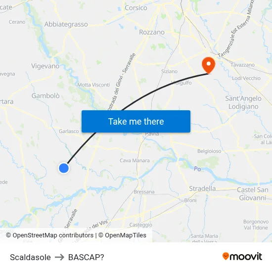 Scaldasole to Bascap map