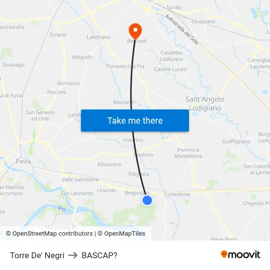 Torre De' Negri to Bascap map