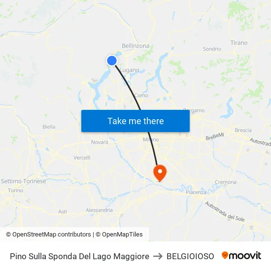 Pino Sulla Sponda Del Lago Maggiore to BELGIOIOSO map