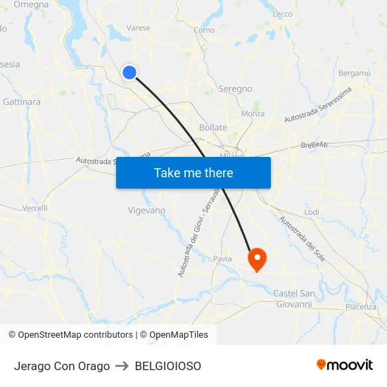 Jerago con Orago to Belgioioso map