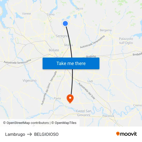 Lambrugo to Belgioioso map