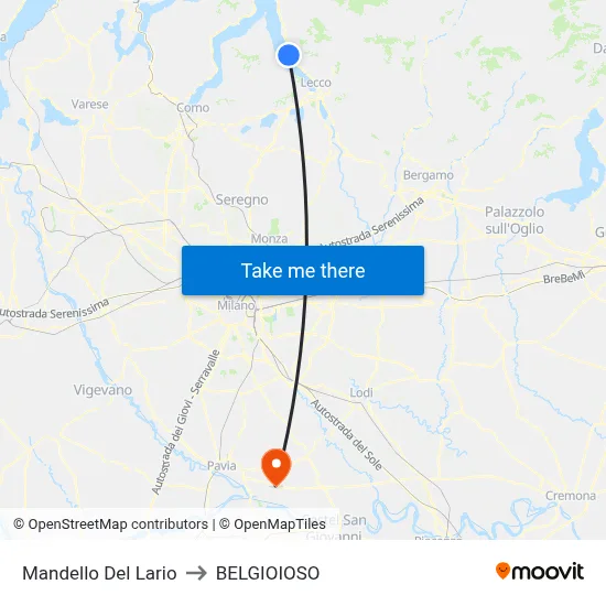 Mandello Del Lario to Belgioioso map