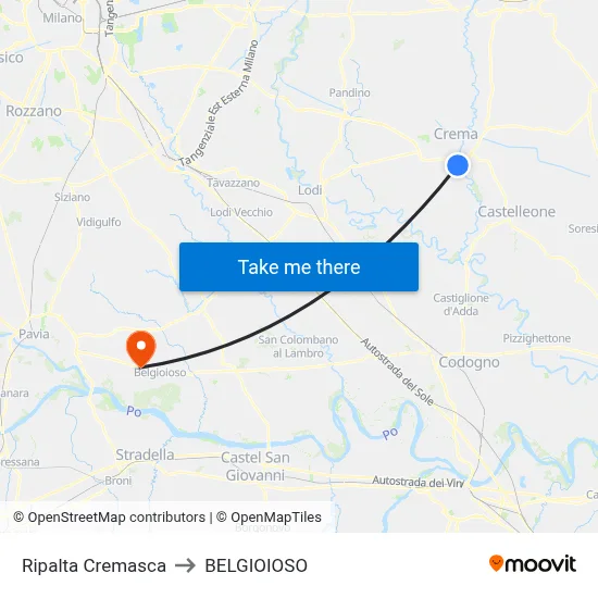 Ripalta Cremasca to Belgioioso map