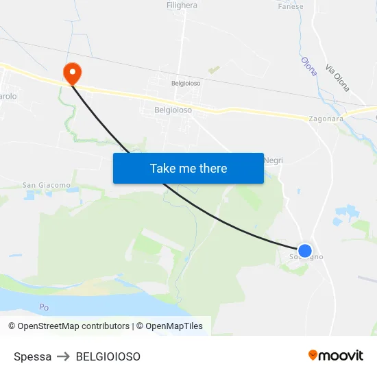 Spessa to Belgioioso map