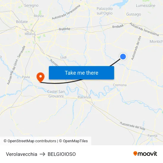 Verolavecchia to BELGIOIOSO map