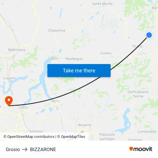 Grosio to BIZZARONE map