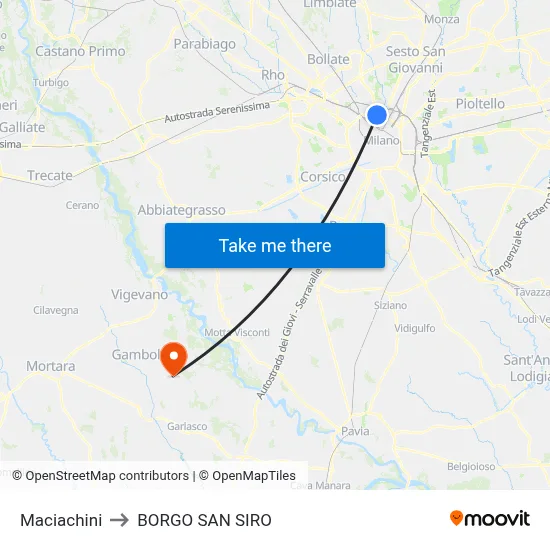 Maciachini to Borgo San Siro map
